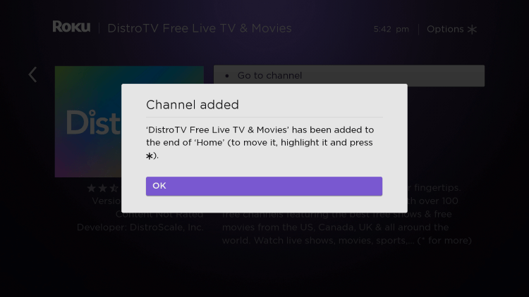 Wait a few seconds for the channel process and click OK when finished.