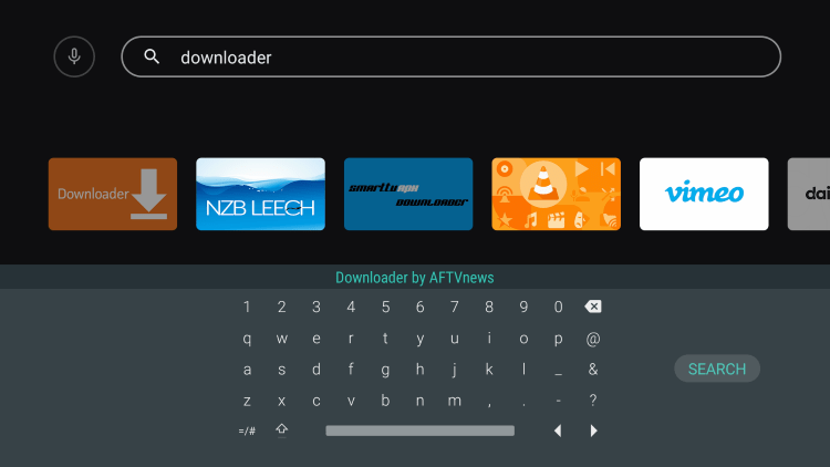 Type in "downloader" and click Search.