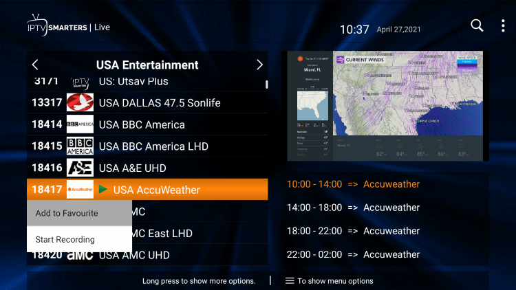 One of the best features of this live TV service is the ability to add channels to Favorites.