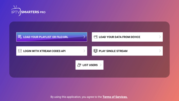 Select Load Your Playlist or File/URL.