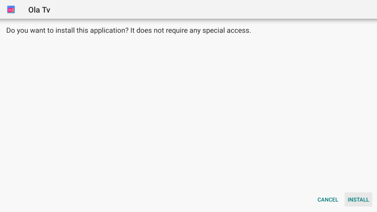 Click Install ola tv apk