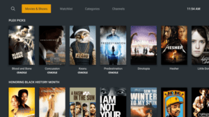 plex live tv movies