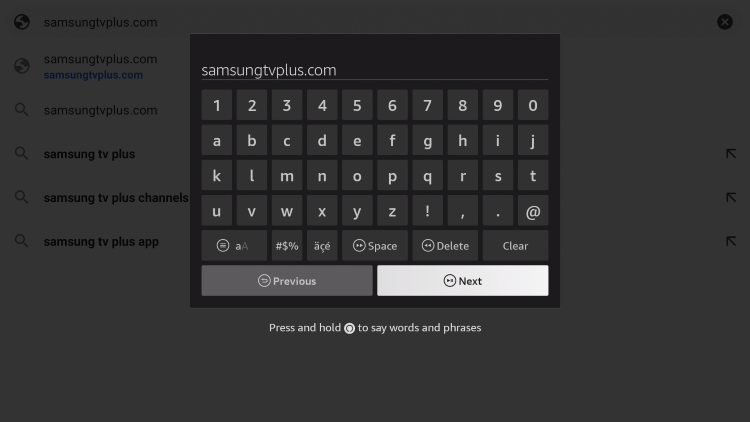 Samsung TV Plus APK on Web Browser