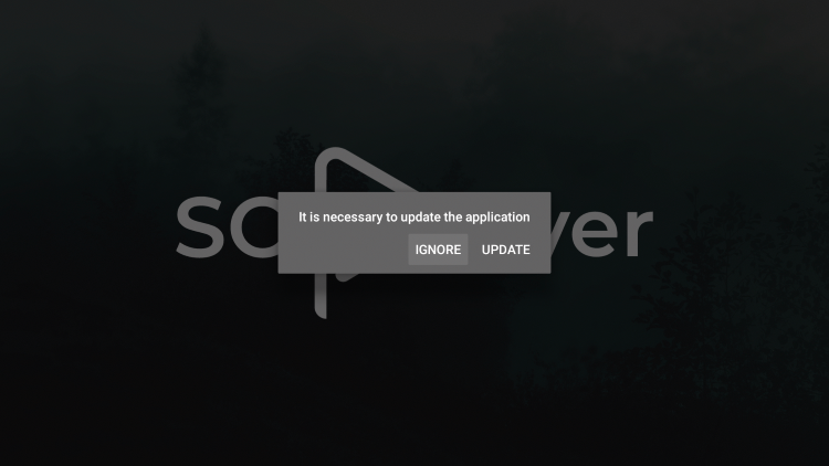 Launch SoPlayer and you should get a message to update. Click Update.