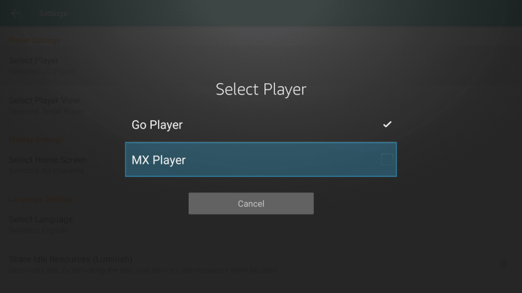 For this example, we used MX Player.